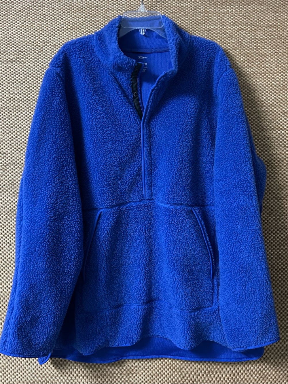 Nike Yoga Sherpa Fleece Pullover Mens XL Loose Fit Blue